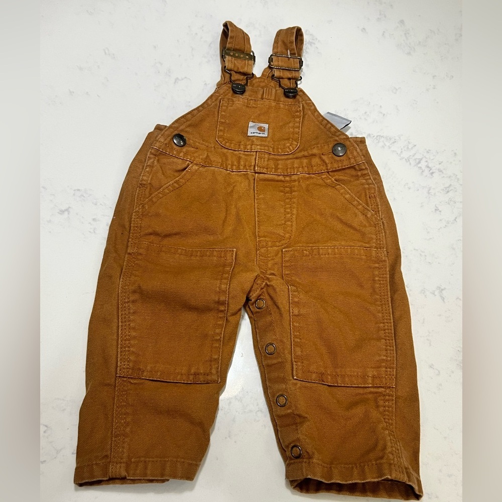 Carhartt Kids Rust Tan Canvas Overalls